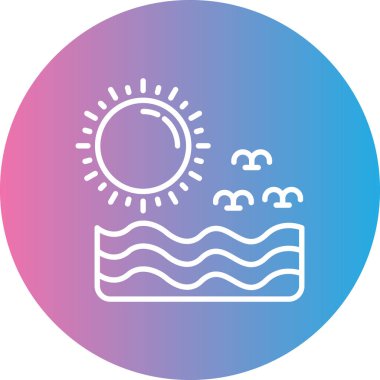 Bir plaj simgesinin vektör çizimi