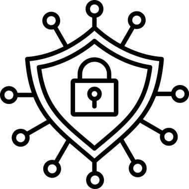 Güvenli vektör çizgisi simgesi