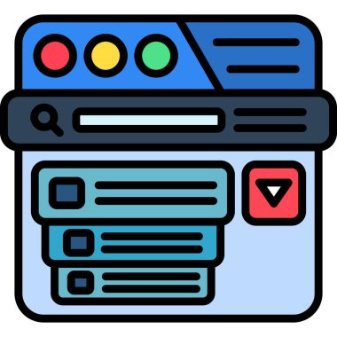 İnternet web pazarlama rengi vektör illüstrasyonuName