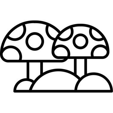 Mantar. Web simgesi basit illüstrasyon