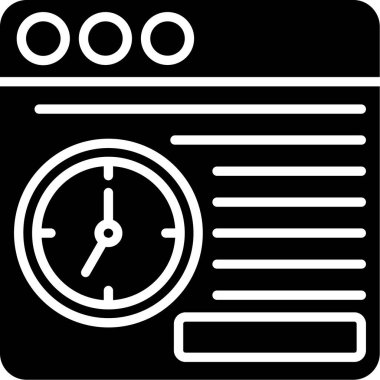 Saat. Web simgesi basit illüstrasyon