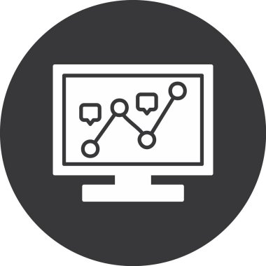 analitik simgesi, vektör illüstrasyonu, düz tasarım