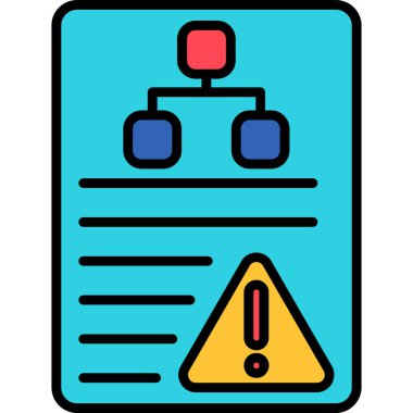 Uyarı panosu uyarı simgesi renk ana hatları vektörü