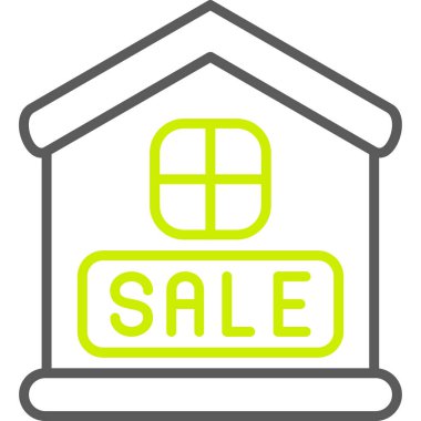 gerçek ev satış simgesi düz stil