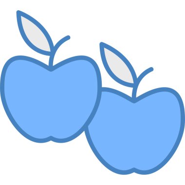 Mavi elma simgesinin vektör illüstrasyonu