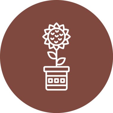 Çiçek modern simgesinin vektör illüstrasyonu