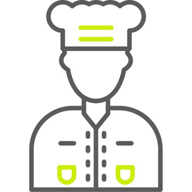 Şef ikonu. Web tasarımı için şef vektör simgelerinin basit çizimi