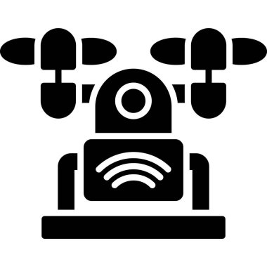 Drone denetim simgesi, vektör illüstrasyonu