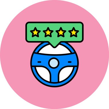 Araba direksiyon ikonu. Web için direksiyon vektör simgelerinin özet çizimi