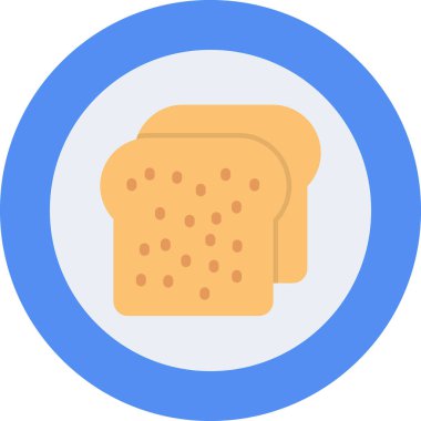 yiyecek yassı simgesi, vektör illüstrasyon tasarımı