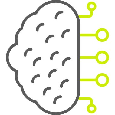 Beyin. Web simgesi basit illüstrasyon