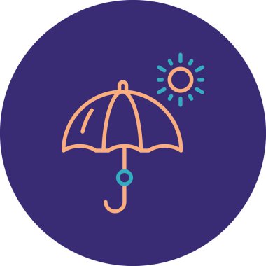 Şemsiye. Web simgesi basit illüstrasyon