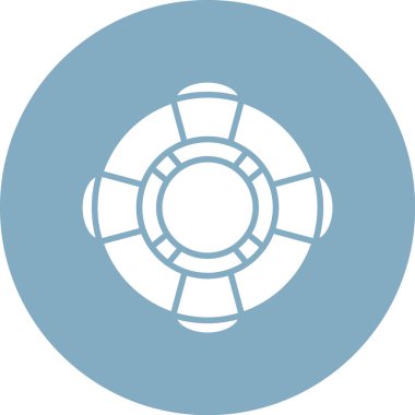 Mavi yuvarlak bir çerçevenin beyaz arkaplanının vektör çizimi