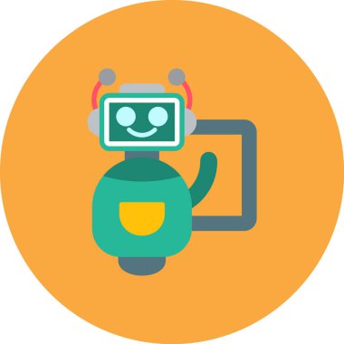 robot düz vektör simgesi