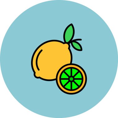 Limon simgesi, vektör illüstrasyonu