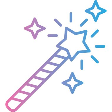 Sihirli değnek. Web simgesi basit illüstrasyon