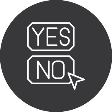 evet vektör ikonu tasarımı çizimi yok