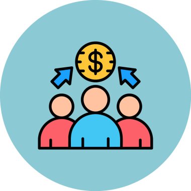 iş vektörü renk çizgisi simgesi