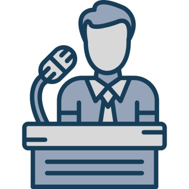 Mikrofon. Web simgesi basit illüstrasyon