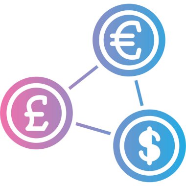 Euro dolar para birimi vektör simgesi. düz vektör sembolü.