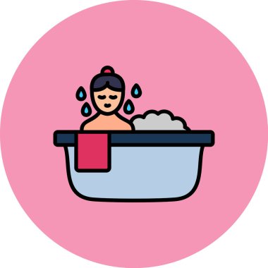 Banyo yap. Web simgesi basit illüstrasyon