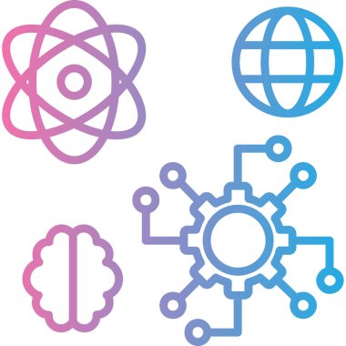 Bilimsel simge vektör çizim şablonu