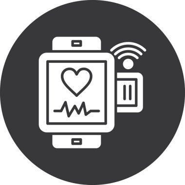 kalp atışı simgesi, vektör illüstrasyonu