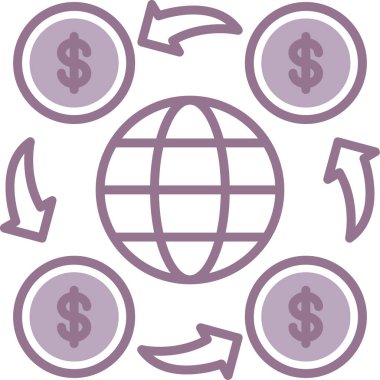 Dolar. Web simgesi basit illüstrasyon