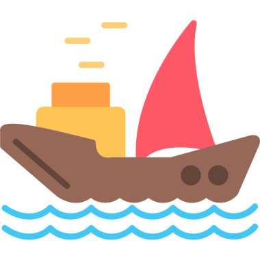 Gemi. Web simgesi basit illüstrasyon