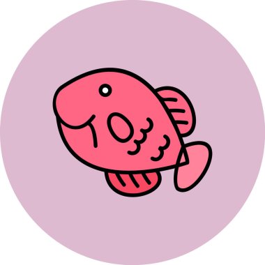 balık simgesi, vektör illüstrasyonu