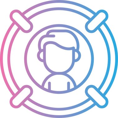 avatar erkek kullanıcı simgesi ana hat biçiminde