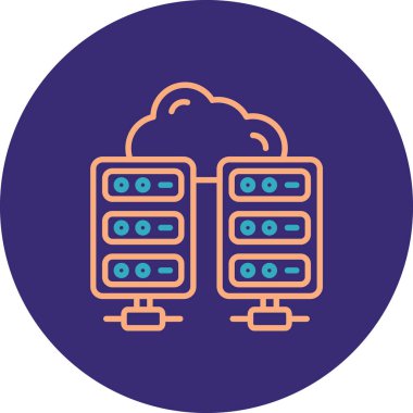 Sunucu. Web simgesi basit illüstrasyon