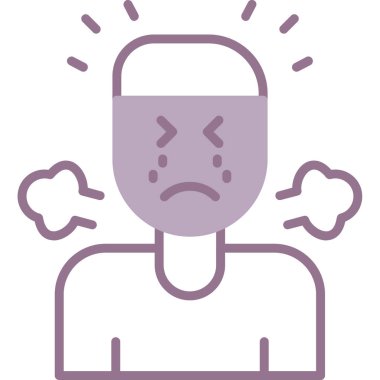 Maskeli üzgün adam, vektör simgesi tasarımı