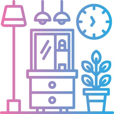 Oturma odası ev simgesi taslak biçiminde