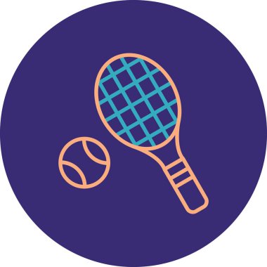 Tenis ikonu vektör illüstrasyonu