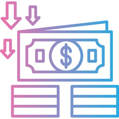 Dolu ana hatlarıyla dolar takas simgesi