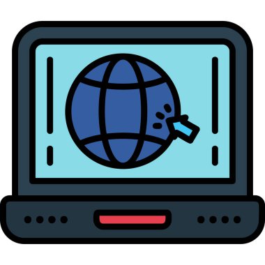 İnternet simgesi rengi dış hat vektörü