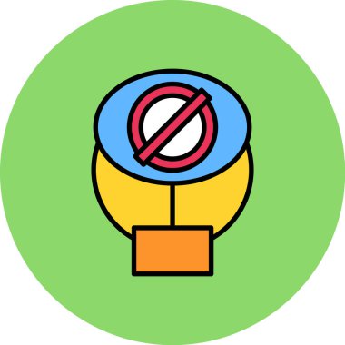 vektör düz renk simgesini durdur