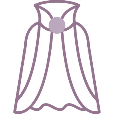 Güzel gelinlik, çizim, beyaz arka planda vektör..