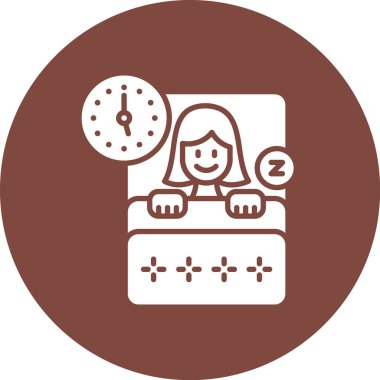 Saat simgesi olan kız. vektör illüstrasyonu