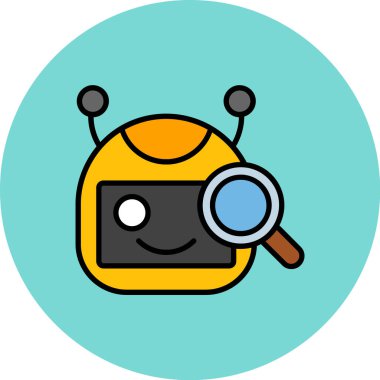 Büyüteç simgesi. Taslak büyütme cam vektör simgesi rengi düz izole