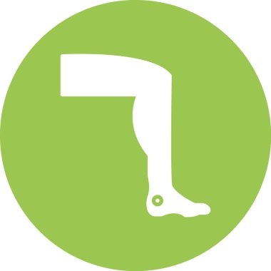 bacak vektör simgesi. biçim düz yuvarlak sembol, eko yeşil renk, yuvarlak açılar, beyaz arkaplan.