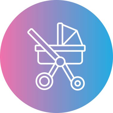 Bebek arabası mı? Web simgesi basit illüstrasyon