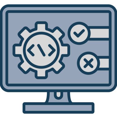 Bilgisayar Ayarları. Web simgesi basit illüstrasyon