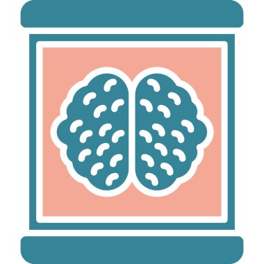 Beyin. Web simgesi basit illüstrasyon