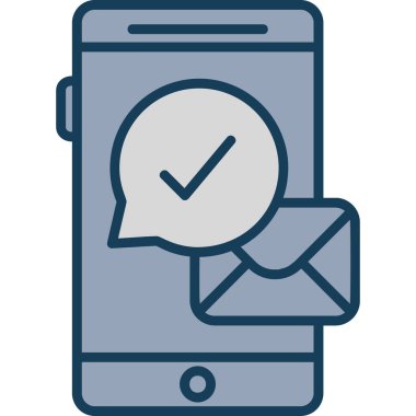 Mesaj var. Web simgesi basit illüstrasyon