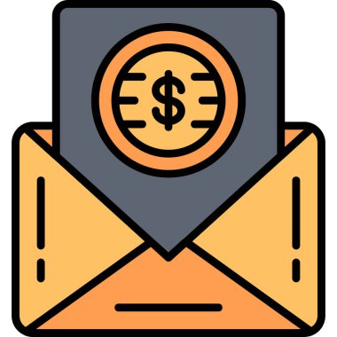 Zarf posta simgesi. ana hat harf posta vektör rengi izole edildi