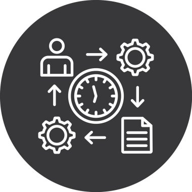 Vektör illüstrasyonu, saat, zaman simgesi