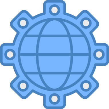 Genel ağ simgesinin ana hatları doludur