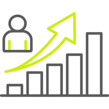 Büyüme grafiğinin vektör illüstrasyonu